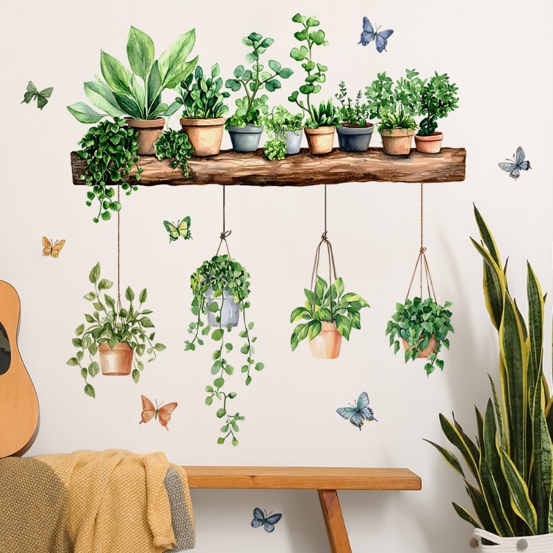 Echeveria Succulent - ملصقات جدارية ثلاثية الأبعاد لنباتات خضراء