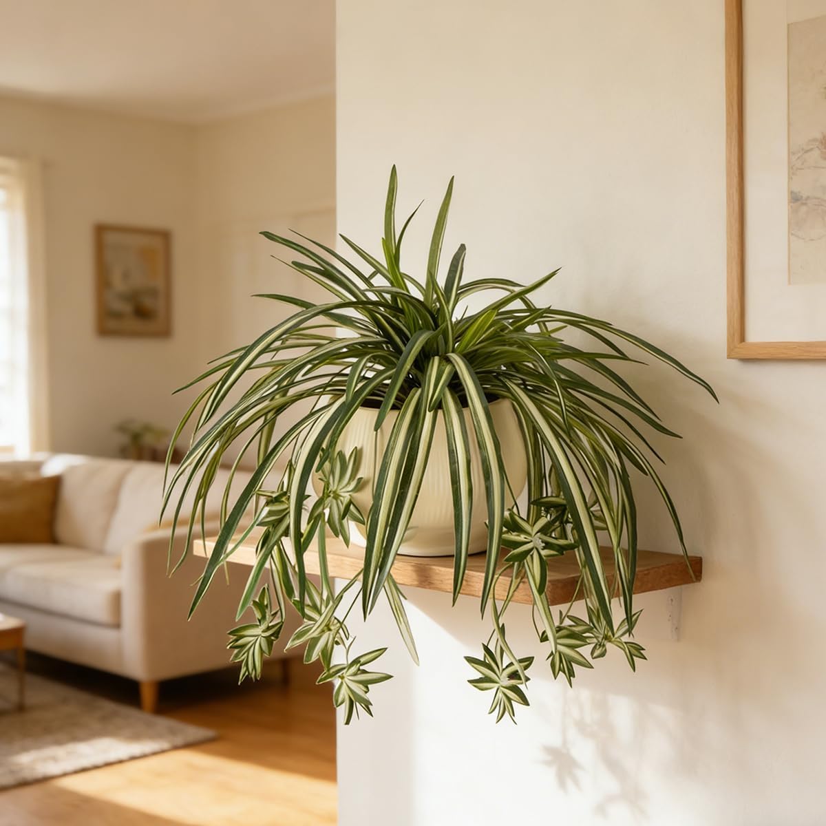 4 قطع نباتات عنكبوت صناعية معل - مراجعة Spider Plant Hanging وسعره