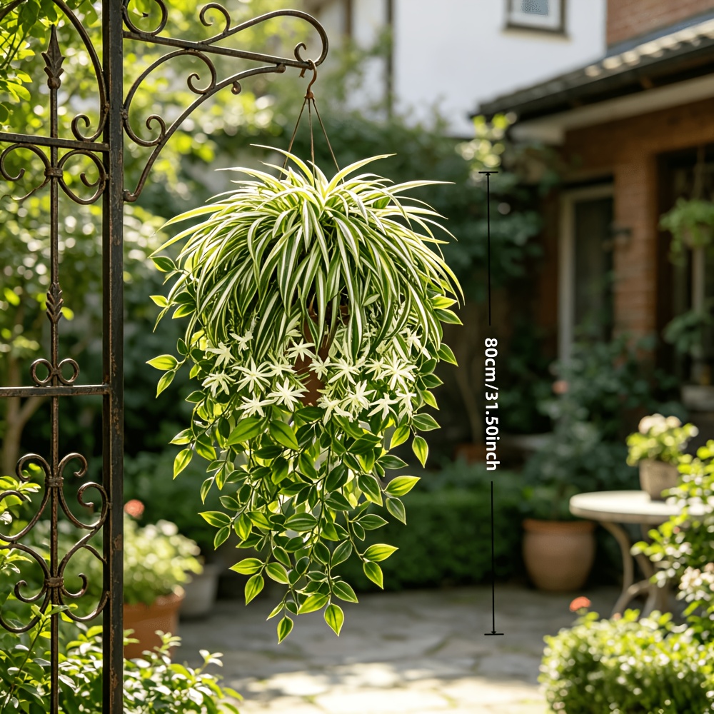 4 قطع نباتات عنكبوتية اصطناعية - مراجعة Spider Plant Hanging وسعره